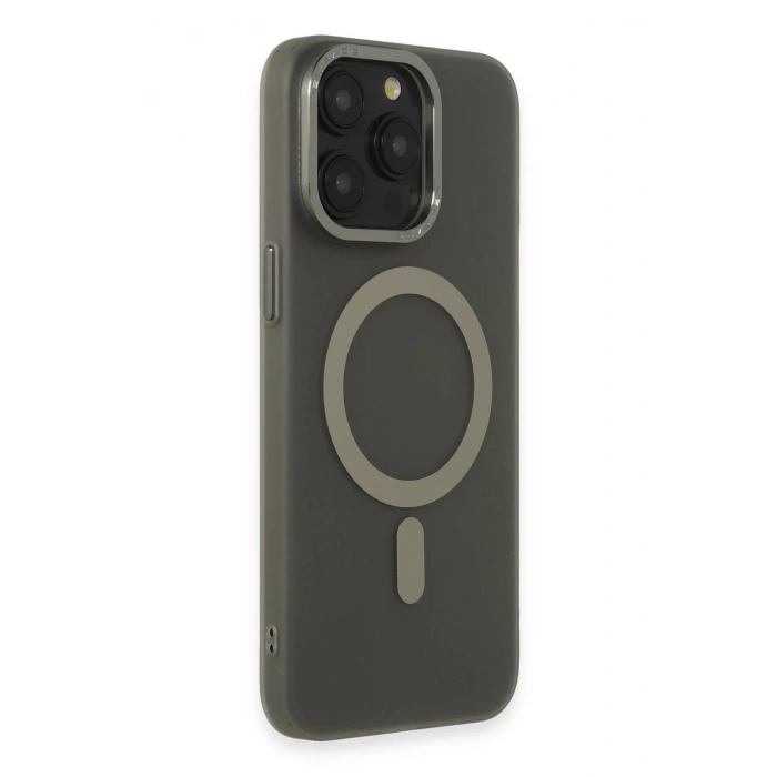 HarmonyAura  Iphone 15 Pro Max Kılıf Lodos Magneticsafe Mat Kapak - Titan Gri