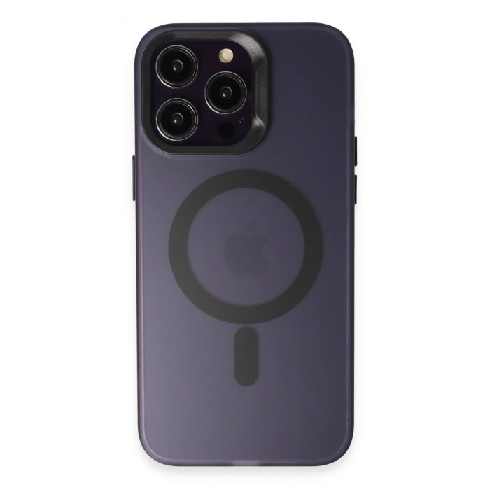 HarmonyAura iPhone 15 Pro Max Kılıf Mateks Magsafe Kapak - Derin Mor
