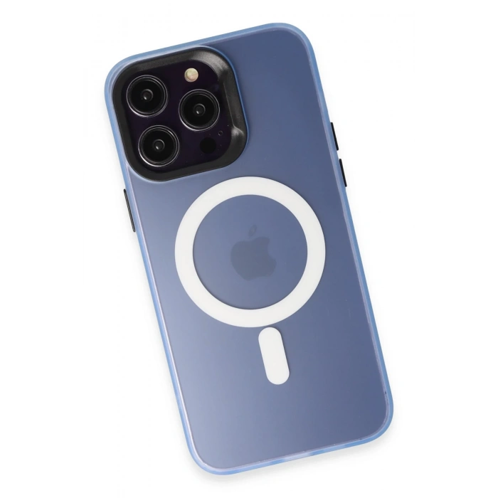 HarmonyAura iPhone 15 Pro Max Kılıf Mateks Magsafe Kapak - Sierra Blue