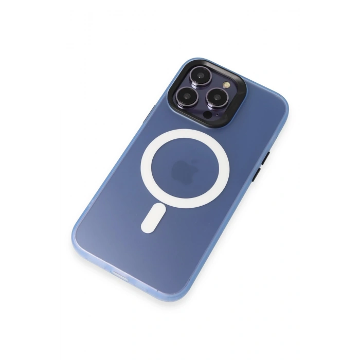 HarmonyAura iPhone 15 Pro Max Kılıf Mateks Magsafe Kapak - Sierra Blue