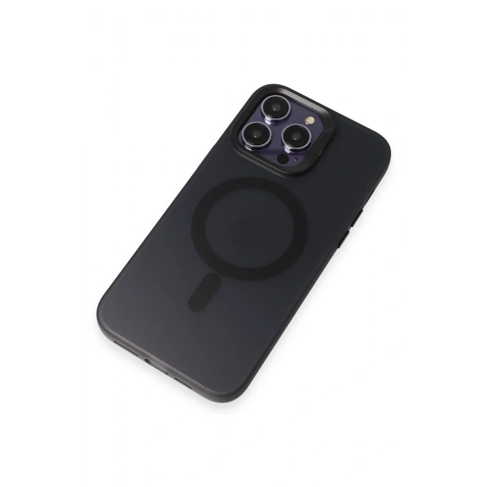 HarmonyAura iPhone 15 Pro Max Kılıf Mateks Magsafe Kapak - Siyah