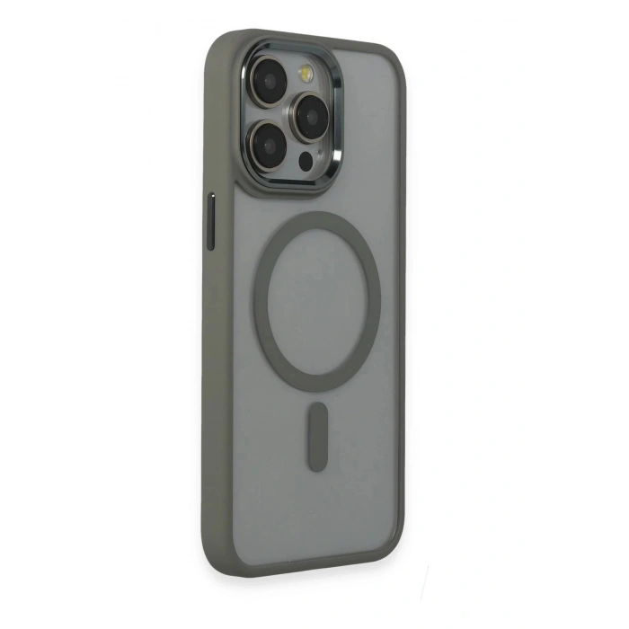 HarmonyAura  Iphone 15 Pro Max Kılıf Room Magneticsafe Silikon - Gri