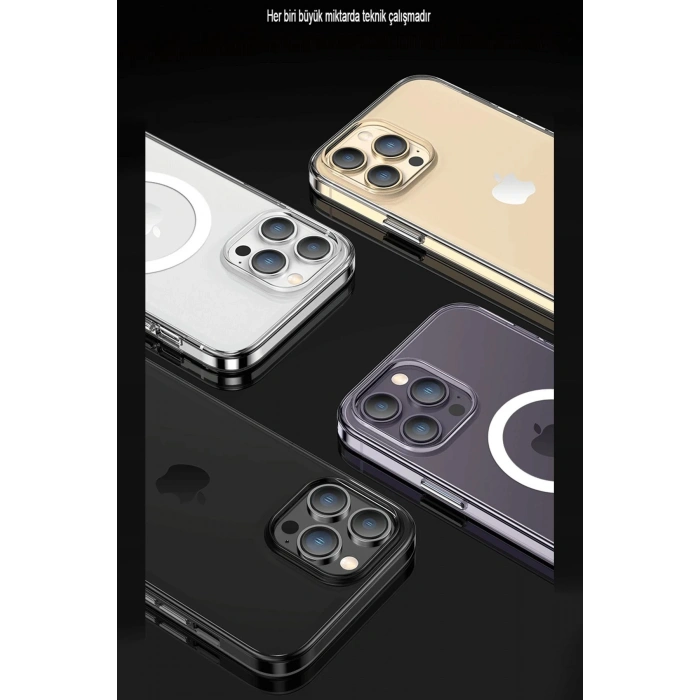 HarmonyAura  Iphone 15 Pro Max Kılıf Tron Şeffaf Magsafe Kapak - Şeffaf