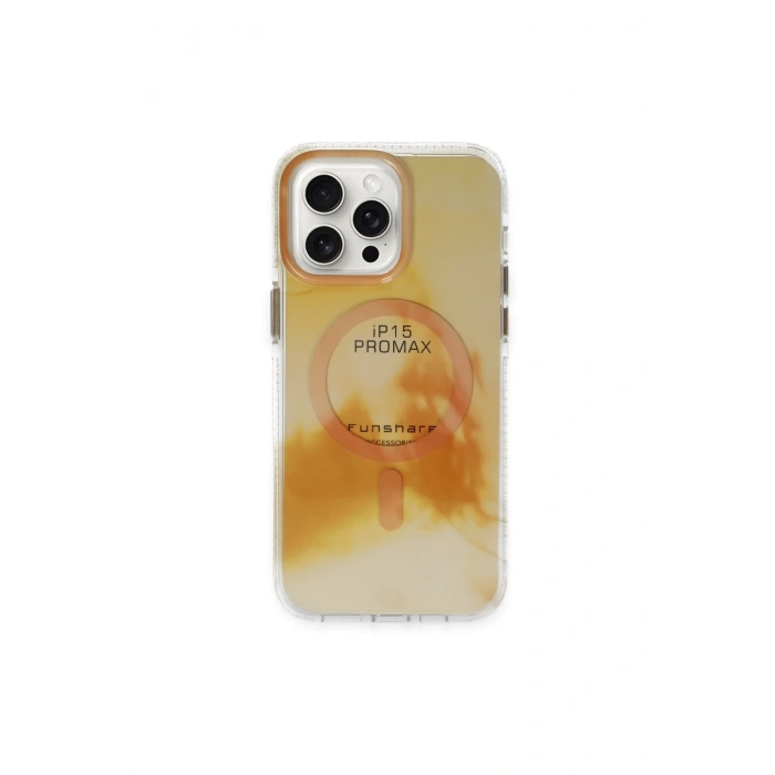 HarmonyAura iPhone 15 Pro Max Phantom Magsafe Kapak - Gold