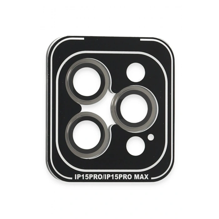 HarmonyAura iPhone 15 Pro Max PVD Metal Kamera Lens - Gri