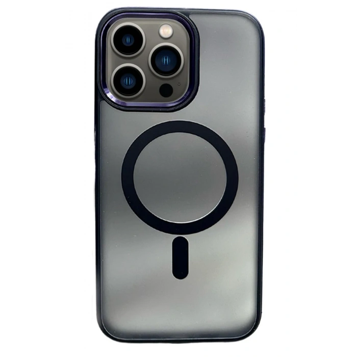 HarmonyAura iPhone 15 Pro Max Solid Magsafe Kapak - Derin Mor