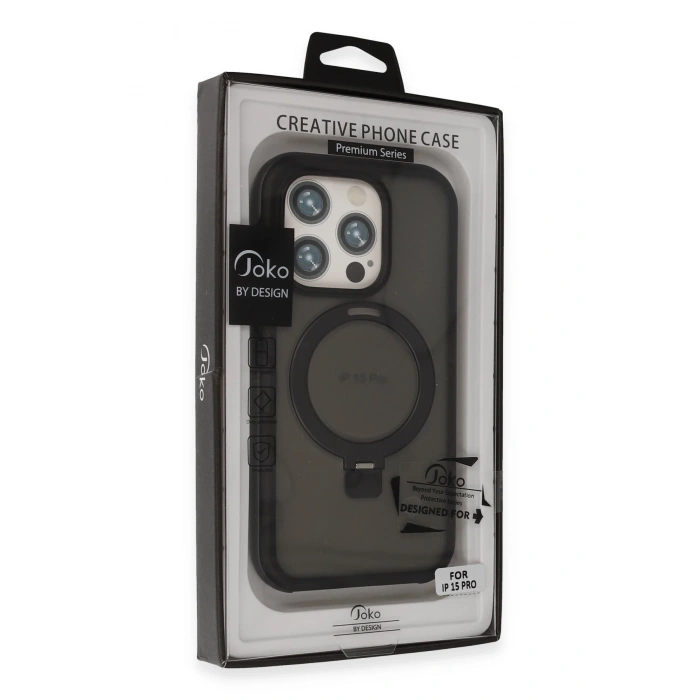 HarmonyAura iPhone 15 Pro Max Zorda Airbag Magsafe Standlı Kapak - Lacivert