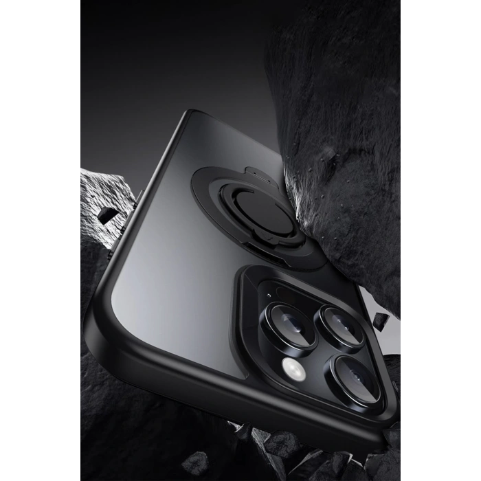 HarmonyAura iPhone 16 Avatar 360 Dönen Magsafe Kapak - Siyah