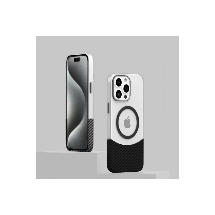 HarmonyAura iPhone 16 Carbon Puzzle Magsafe Kapak - Yeşil