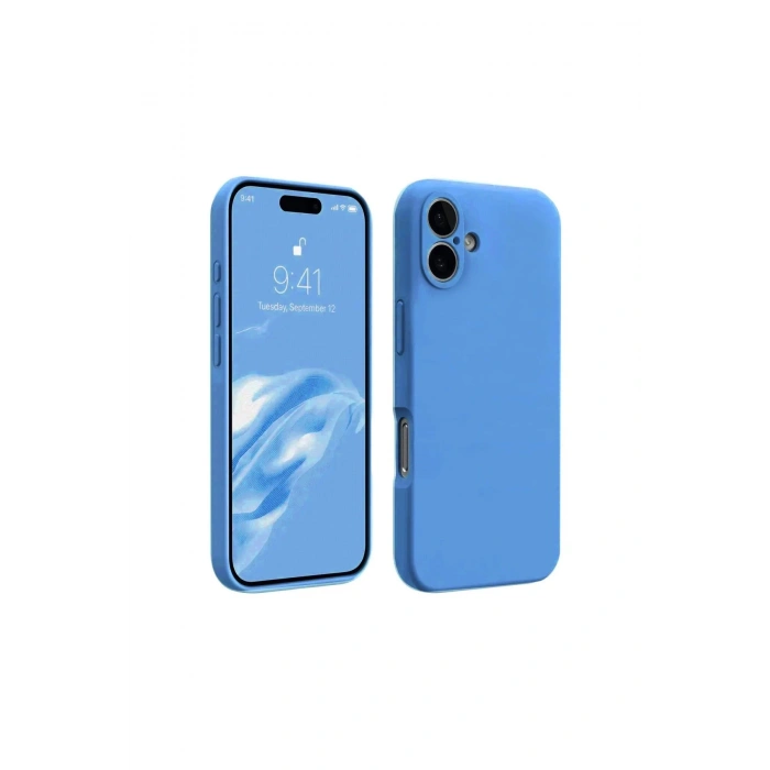 HarmonyAura  Iphone 16 Plus Kılıf First Silikon - Mavi