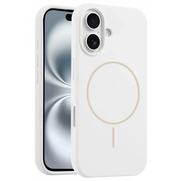HarmonyAura iPhone 16 Plus Kılıf Jully Magsafe Kapak - Beyaz