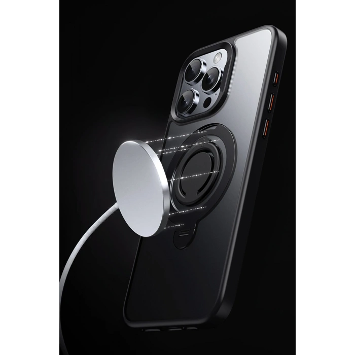 HarmonyAura iPhone 16 Pro Avatar 360 Dönen Magsafe Kapak - Titan Gri