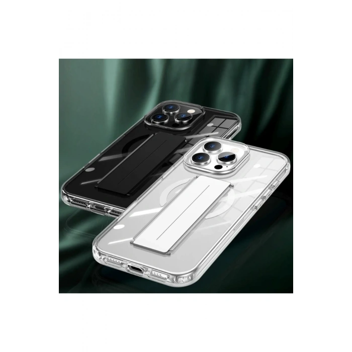 HarmonyAura iPhone 16 Pro Max Kılıf Alfa Magsafe Standlı Kapak - Siyah