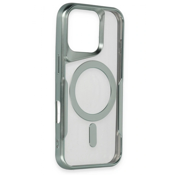 HarmonyAura  Iphone 16 Pro Max Kılıf Boyi Magsafe Silikon Kapak - Gümüş