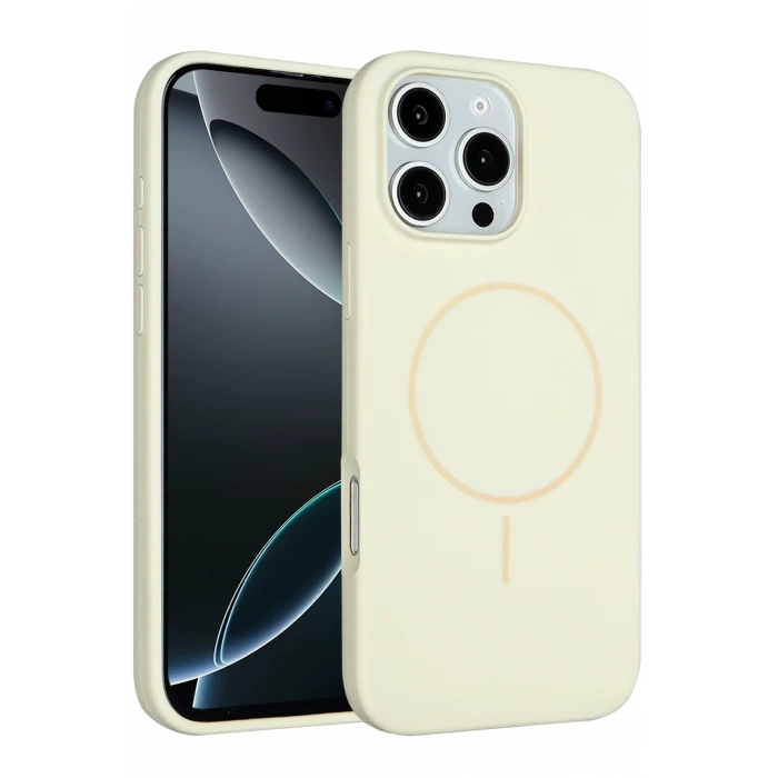 HarmonyAura iPhone 16 Pro Max Kılıf Jully Magsafe Kapak - Bej