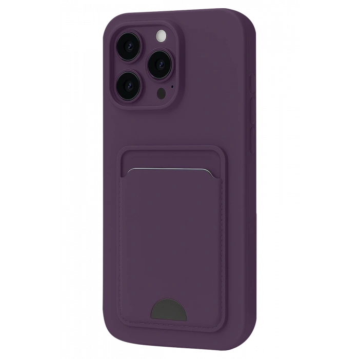 HarmonyAura iPhone 16 Pro Max Kılıf Kelvin Kartvizitli Silikon - Derin Mor