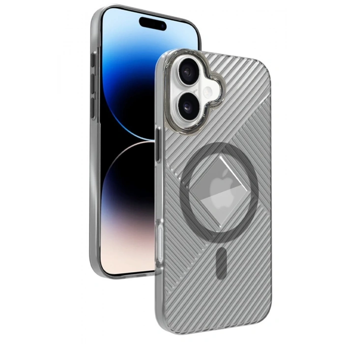 HarmonyAura iPhone 16 Stella PC Sert Magsafe Kılıf - Siyah