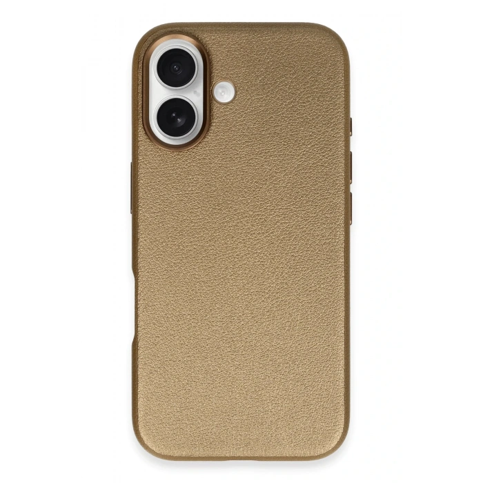 HarmonyAura iPhone 16 Wonder Deri Magsafe Kapak - Bronz