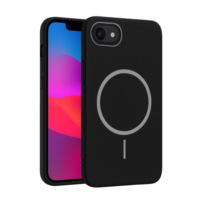 HarmonyAura iPhone 16E Broş Magsafe Kapak - Siyah