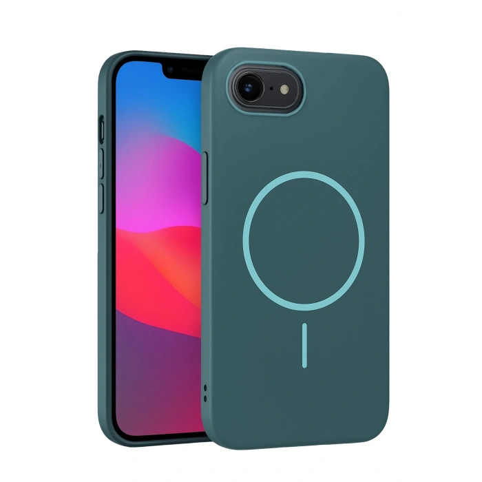 HarmonyAura iPhone 16E Broş Magsafe Kapak - Turkuaz