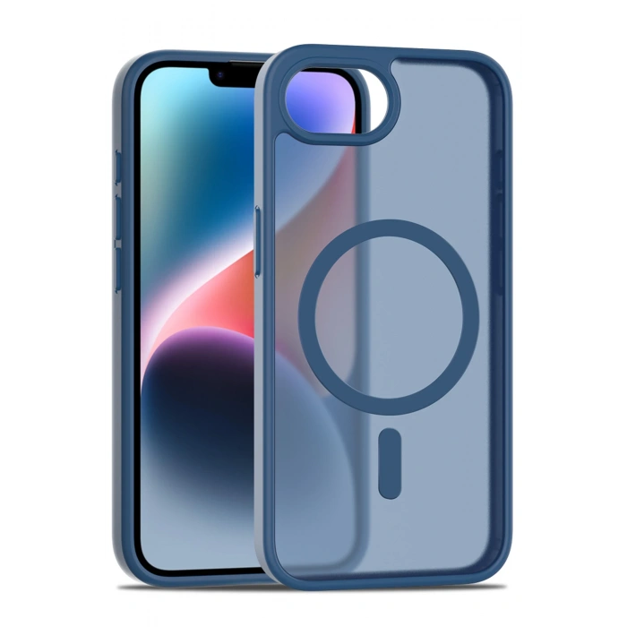 HarmonyAura iPhone 16E Jota Magsafe Kapak - Lacivert