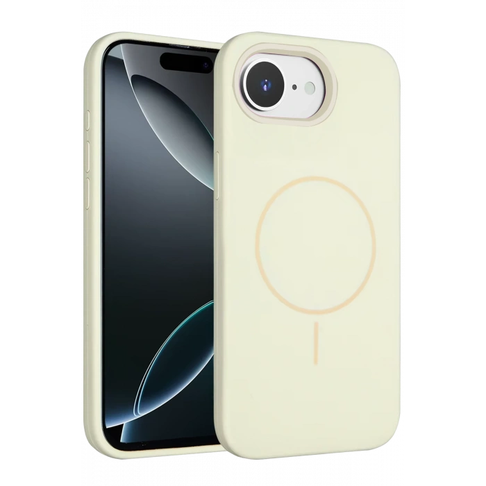 HarmonyAura iPhone 16E Kılıf Jully Magsafe Kapak - Bej