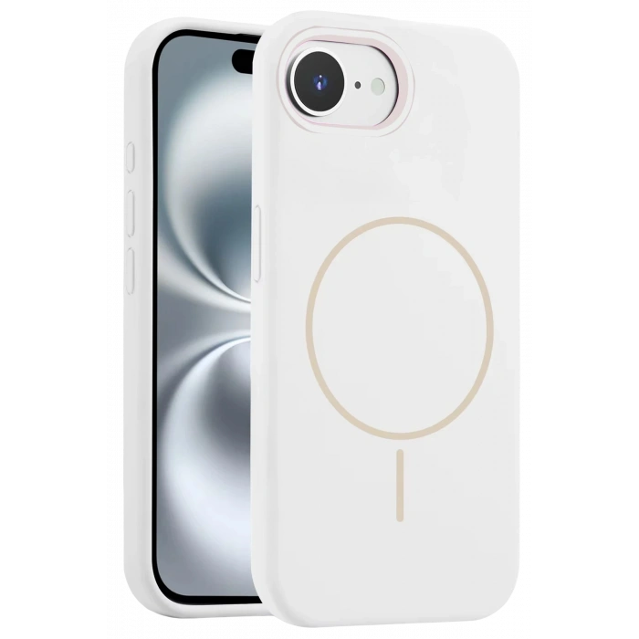 HarmonyAura iPhone 16E Kılıf Jully Magsafe Kapak - Beyaz