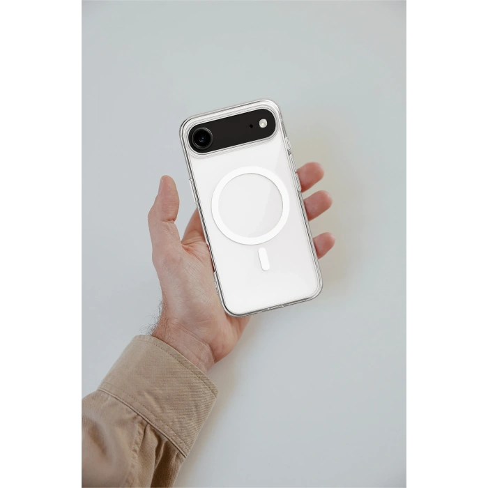 HarmonyAura iPhone 17 Air Kılıf Magneticsafe Şeffaf Silikon - Şeffaf