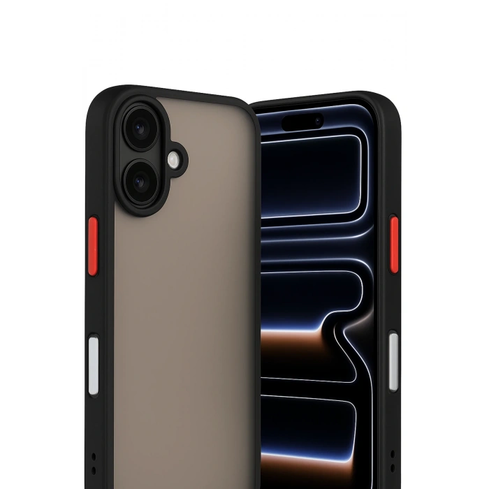 HarmonyAura iPhone 17 Kılıf Montreal Silikon Kapak - Siyah