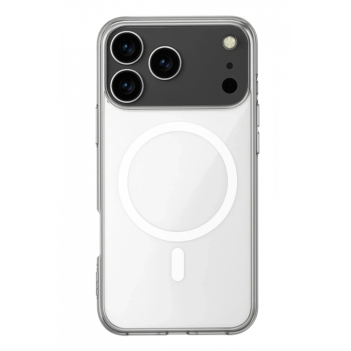 HarmonyAura iPhone 17 Pro Kılıf Magneticsafe Şeffaf Silikon - Şeffaf