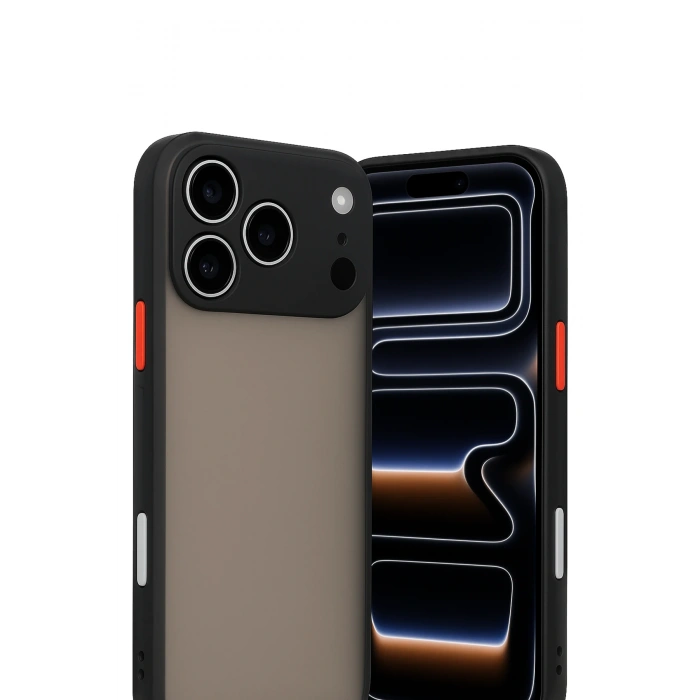 HarmonyAura iPhone 17 Pro Max Kılıf Montreal Silikon Kapak - Siyah