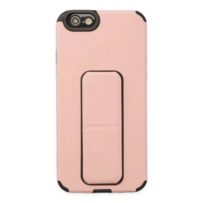 HarmonyAura  Iphone 6 Kılıf Mega Standlı Silikon - Pudra