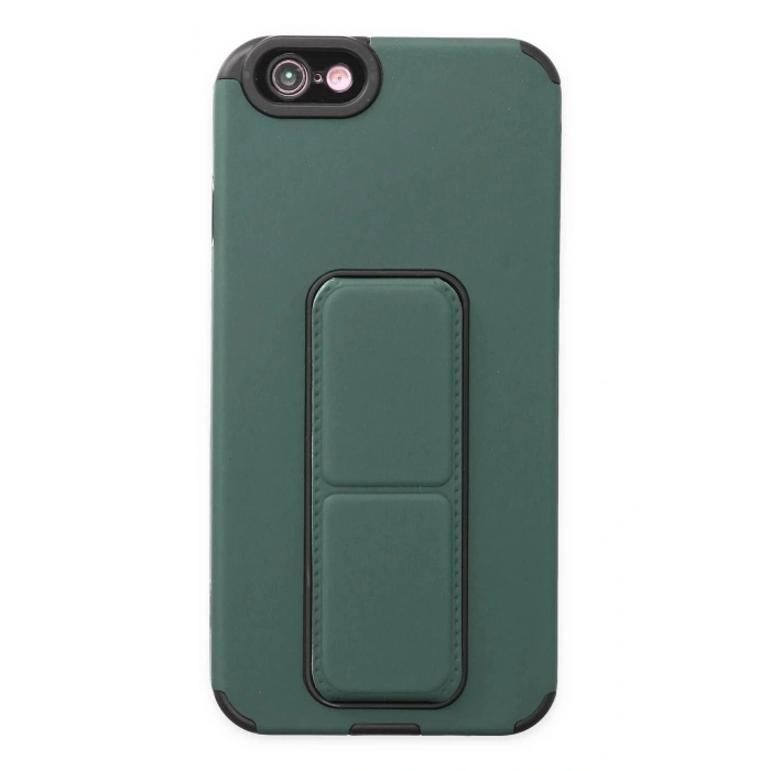 HarmonyAura  Iphone 6 Kılıf Mega Standlı Silikon - Yeşil