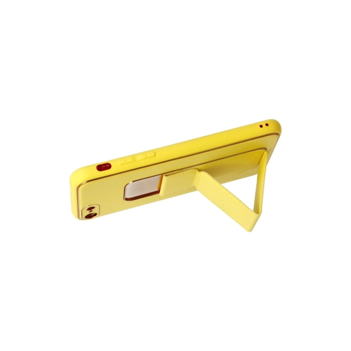 HarmonyAura  Iphone 7 Kılıf Coco Deri Standlı Kapak - Sarı