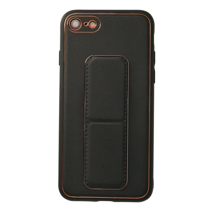 HarmonyAura  Iphone 7 Kılıf Coco Deri Standlı Kapak - Siyah