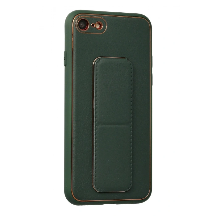 HarmonyAura  Iphone 7 Kılıf Coco Deri Standlı Kapak - Yeşil