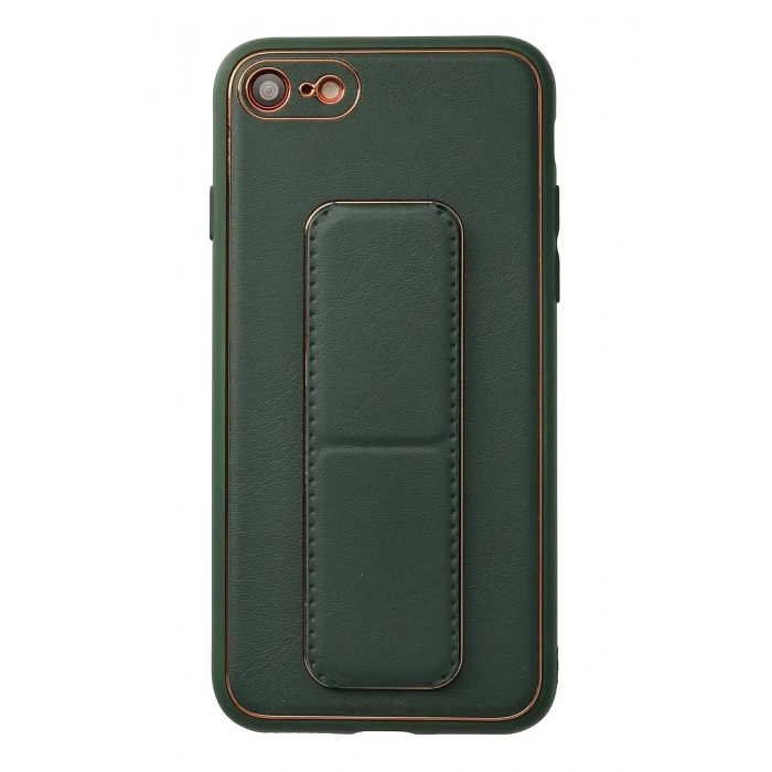 HarmonyAura  Iphone 7 Kılıf Coco Deri Standlı Kapak - Yeşil