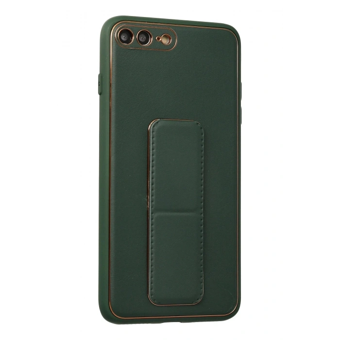 HarmonyAura  Iphone 7 Plus Kılıf Coco Deri Standlı Kapak - Yeşil