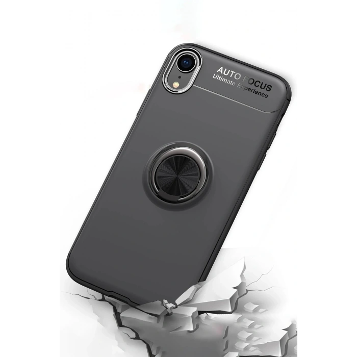 HarmonyAura  Iphone Xr Kılıf Range Yüzüklü Silikon - Kırmızı