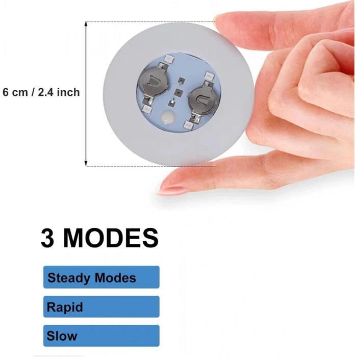 HarmonyAura Işıklı Yapışkanlı Bardak Altı Aparatı Ledli 3 Modlu 6 cm Çap 1 Adet