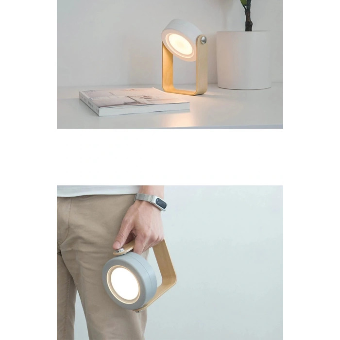 HarmonyAura  Jp-dld Kamp Lambası Görünümlü Dekoratif Gece Lambası - Beyaz