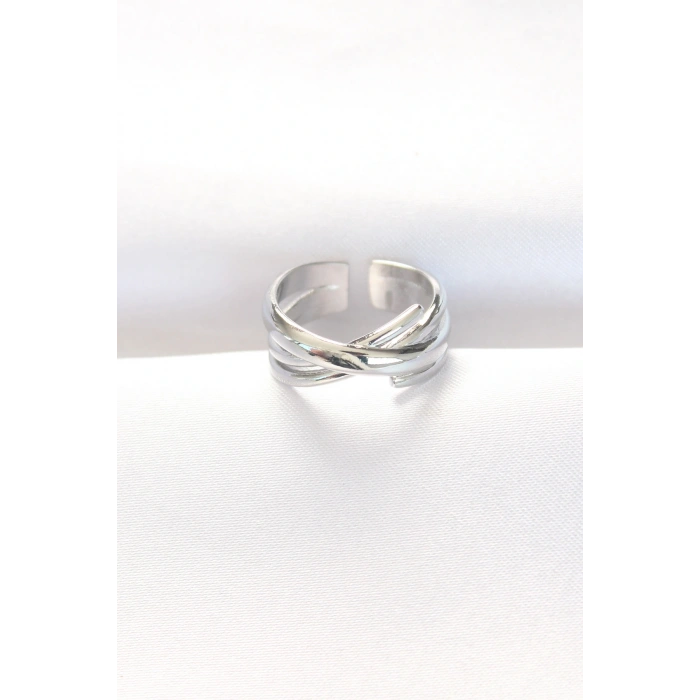 HarmonyAura Kalın Silver Renk Ayarlanabilir Yüzük