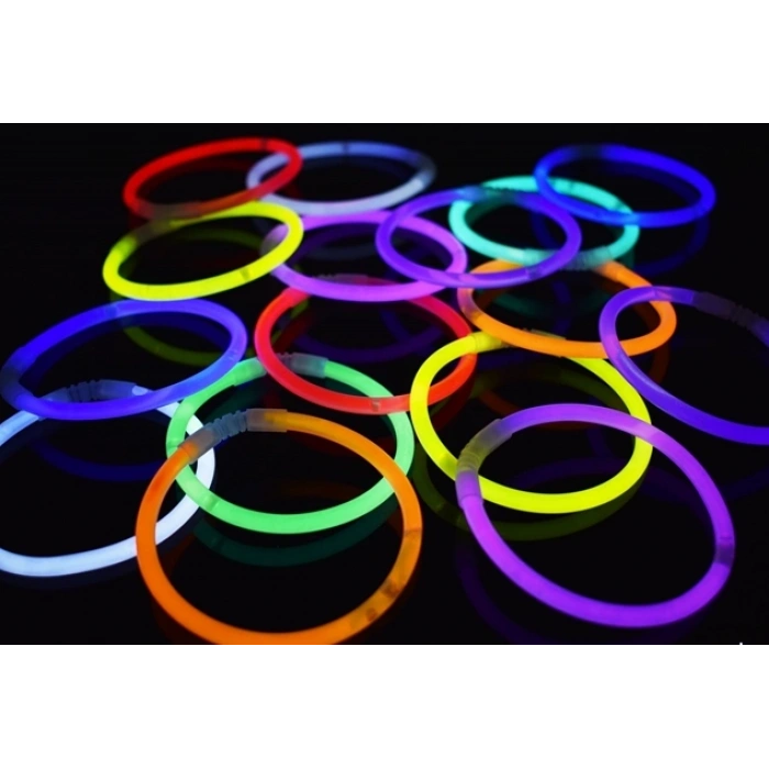 HarmonyAura Karanlıkta Yanan Parlayan Fosforlu Glow Çubuk Bileklik 50 Adet