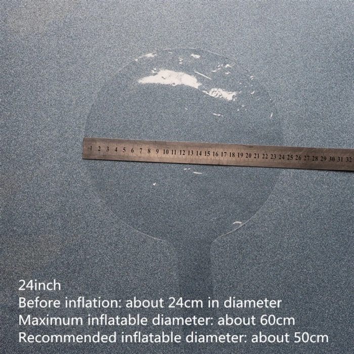 HarmonyAura Kırmızı Simli Yuvarlak Şeffaf Balon 24 İnç