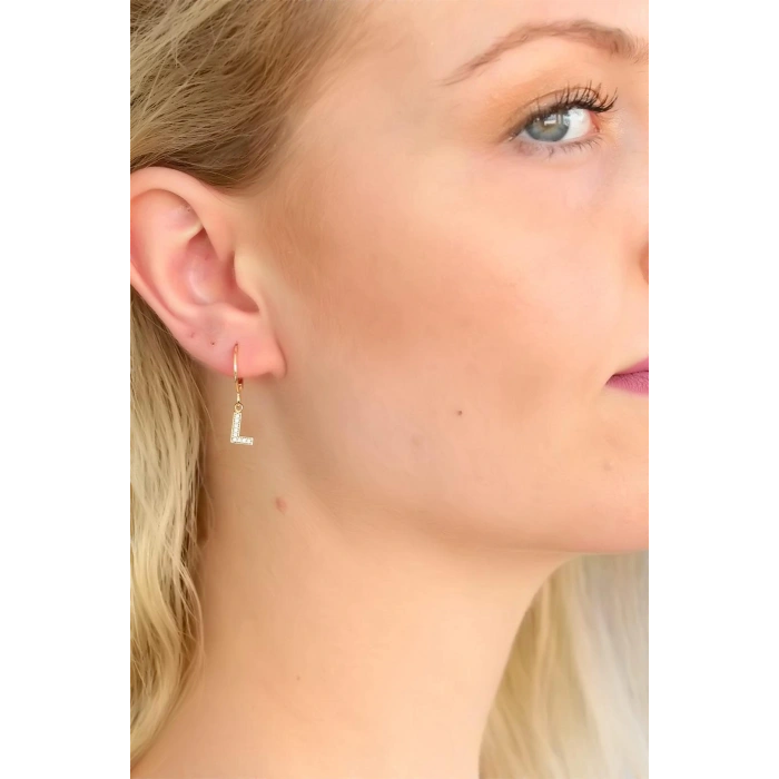 HarmonyAura L Harf Bayan Küpe