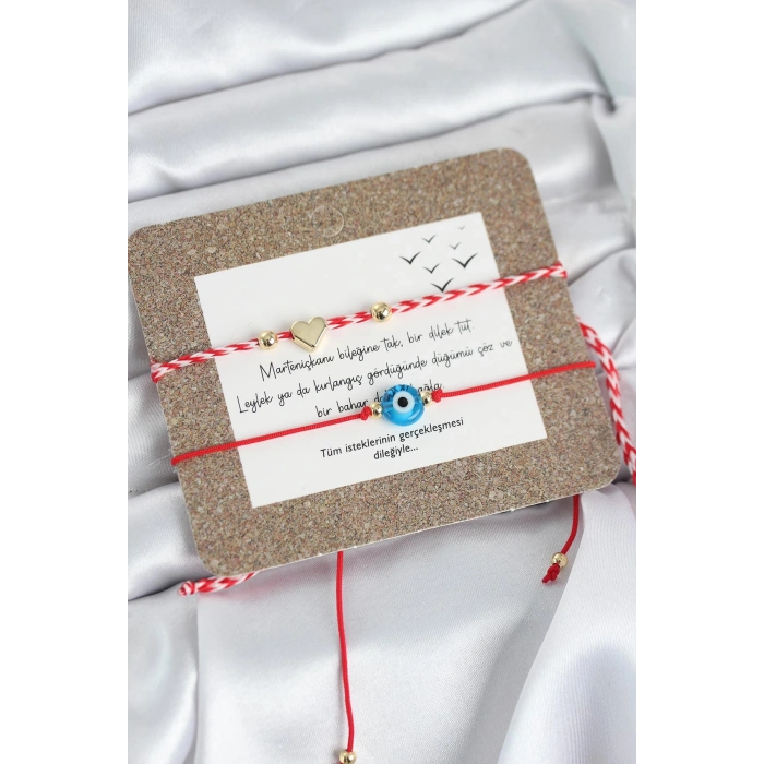 HarmonyAura Marteniçka Bileklik 2li Nazar ve Kalp Model