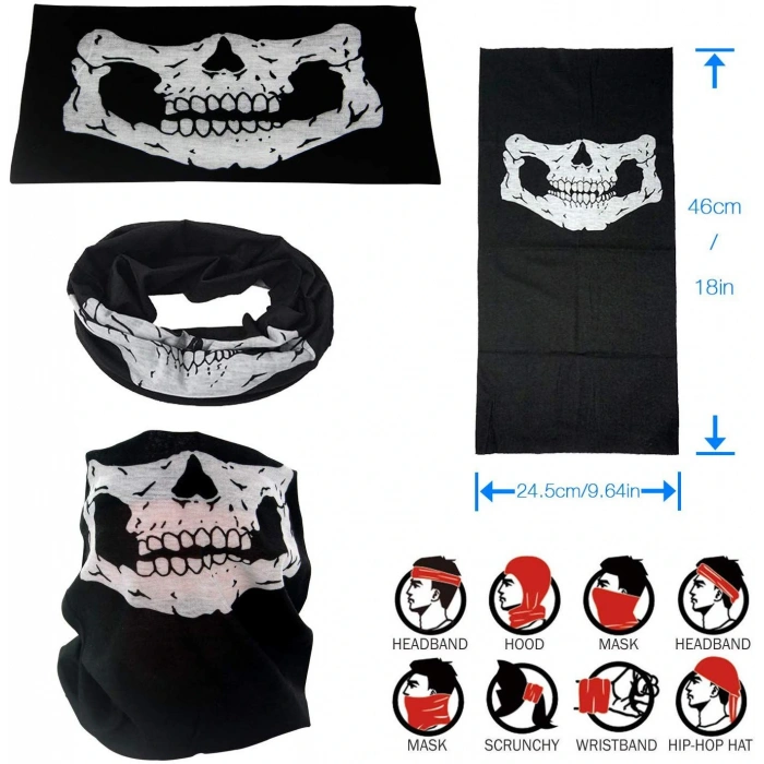 HarmonyAura Motorcu Boyunluk Baf Buff Bandana 25x48 cm Model 7