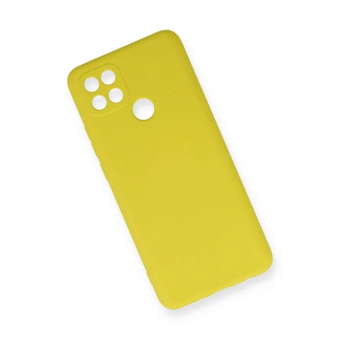 HarmonyAura  Oppo A15 Kılıf Nano Içi Kadife Silikon - Sarı