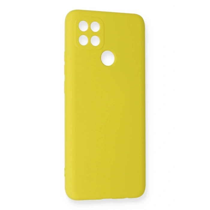 HarmonyAura  Oppo A15 Kılıf Nano Içi Kadife Silikon - Sarı