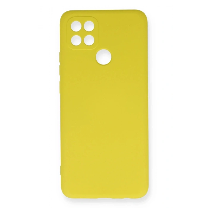 HarmonyAura  Oppo A15 Kılıf Nano Içi Kadife Silikon - Sarı